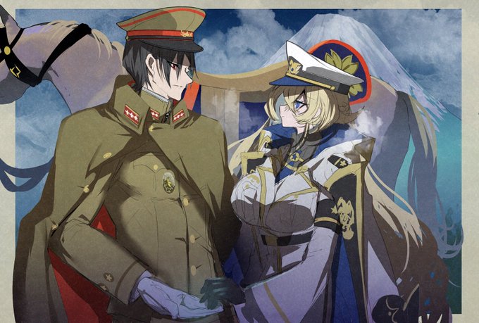 皇紀2683年 謹賀新年の落書きでした
桐島×アメリアの純愛if絵です。今年もよろしくお願いします 