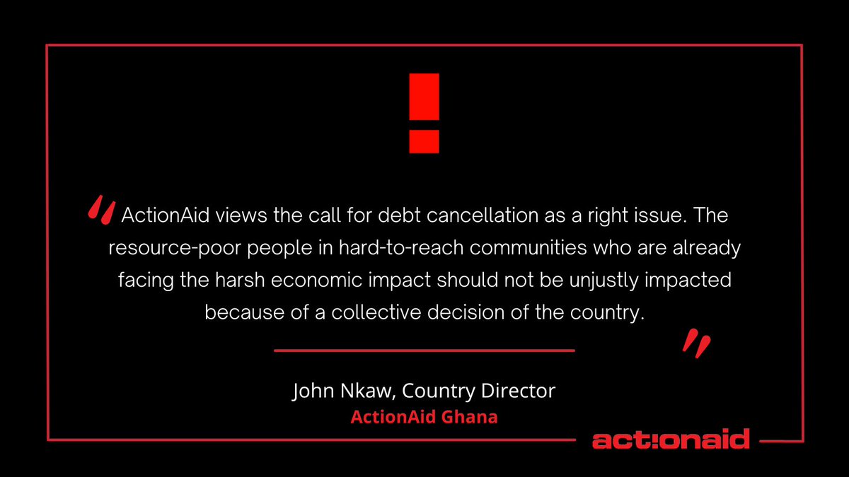 ActionAidGhana's tweet photo. Responding to why the Tax Justice Coalition are calling for external private lenders to cancel Ghana's debt, John Nkaw, Country Director of ActionAid Ghana says the call is to ensure resource-poor people are not unjustly affected by the economic crisis.   https://t.co/nk1GFSSFN6 https://t.co/iykvbzVvfN