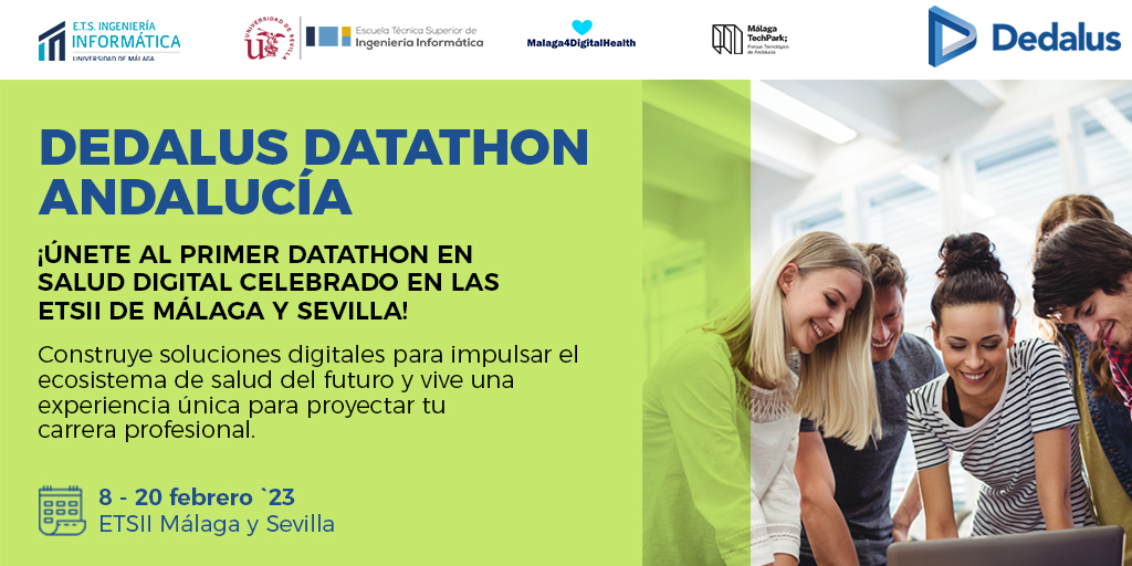😄<a href="/DedalusSpain/">Dedalus Spain</a> impulsa el primer Datathon de #SaludDigital en Andalucía junto a la <a href="/etsii/">ETS Ing. Informática</a> de la <a href="/unisevilla/">Universidad de Sevilla</a> y la <a href="/InformaticaUMA/">ETSI Informática UMA</a> de la <a href="/InfoUMA/">Universidad de Málaga</a>, en colaboración con #MálagaTechPark🙌 

📆 El evento se celebrará del 8 al 20 de febrero.

👉 dedalushackathon.com/datathon-andal…

 #Data4Health
