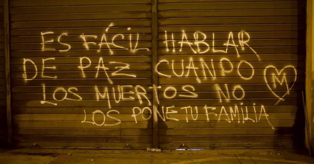"Es fácil hablar de paz cuando los muertos NO LOS PONE TU FAMILIA"
