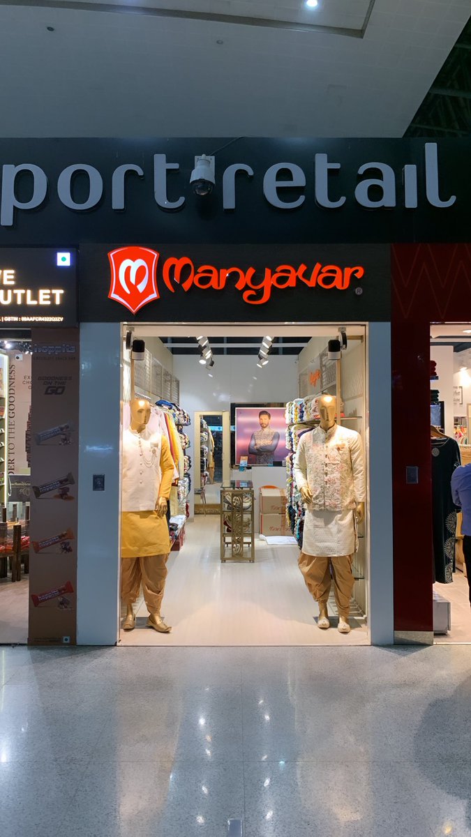 Keen to hear different views on this.

This is at an airport, what could lead to Manyavar setting this up on an airport?