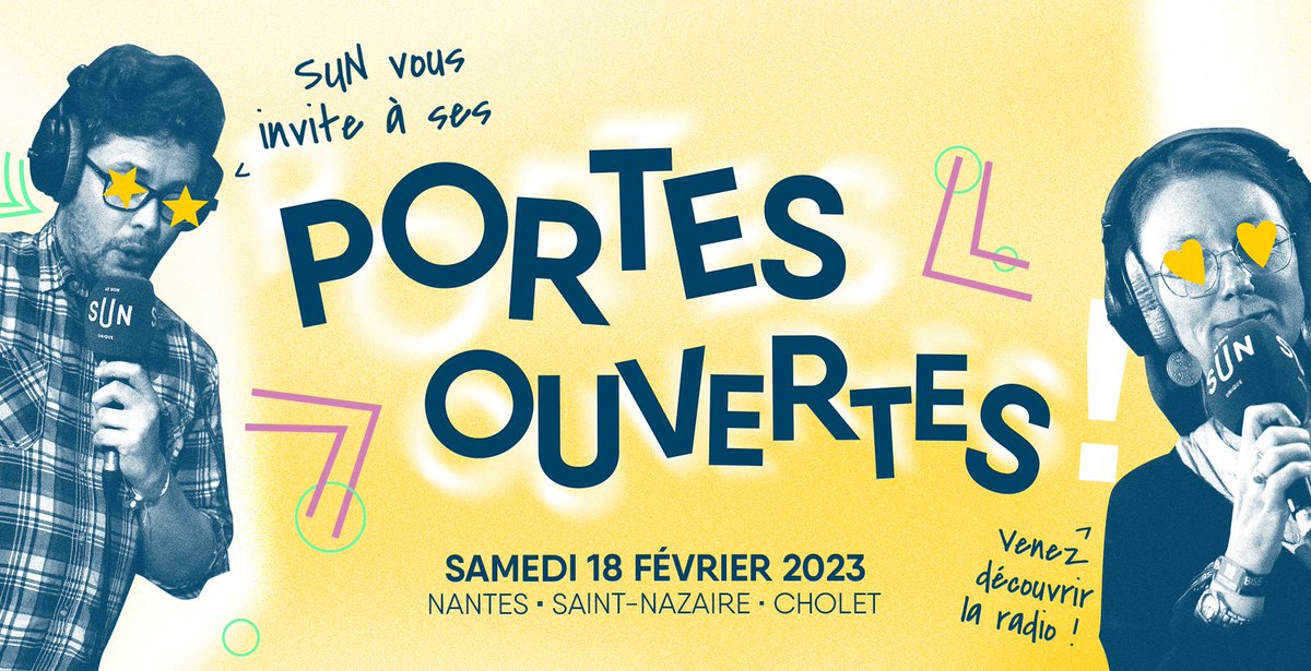 LeSonUnique's tweet photo. Le 18/02, c’est nos #portesouvertes ! On vous accueille dans nos 3 studios pour nous rencontrer, découvrir un studio de #radio ou échanger sur un projet d'émission ! 📻
📍 #Nantes : 10h - 16h
📍 #Cholet : 10h - 12h
📍 #StNazaire : 10h - 12h
+ d’infos 👉 https://t.co/ROKs1gi6Lo https://t.co/oLNVxDDhUs