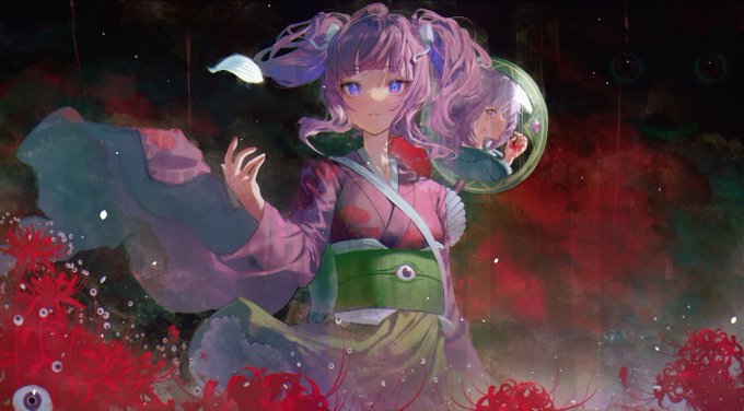 「紫色の目 彼岸花」のTwitter画像/イラスト(新着)