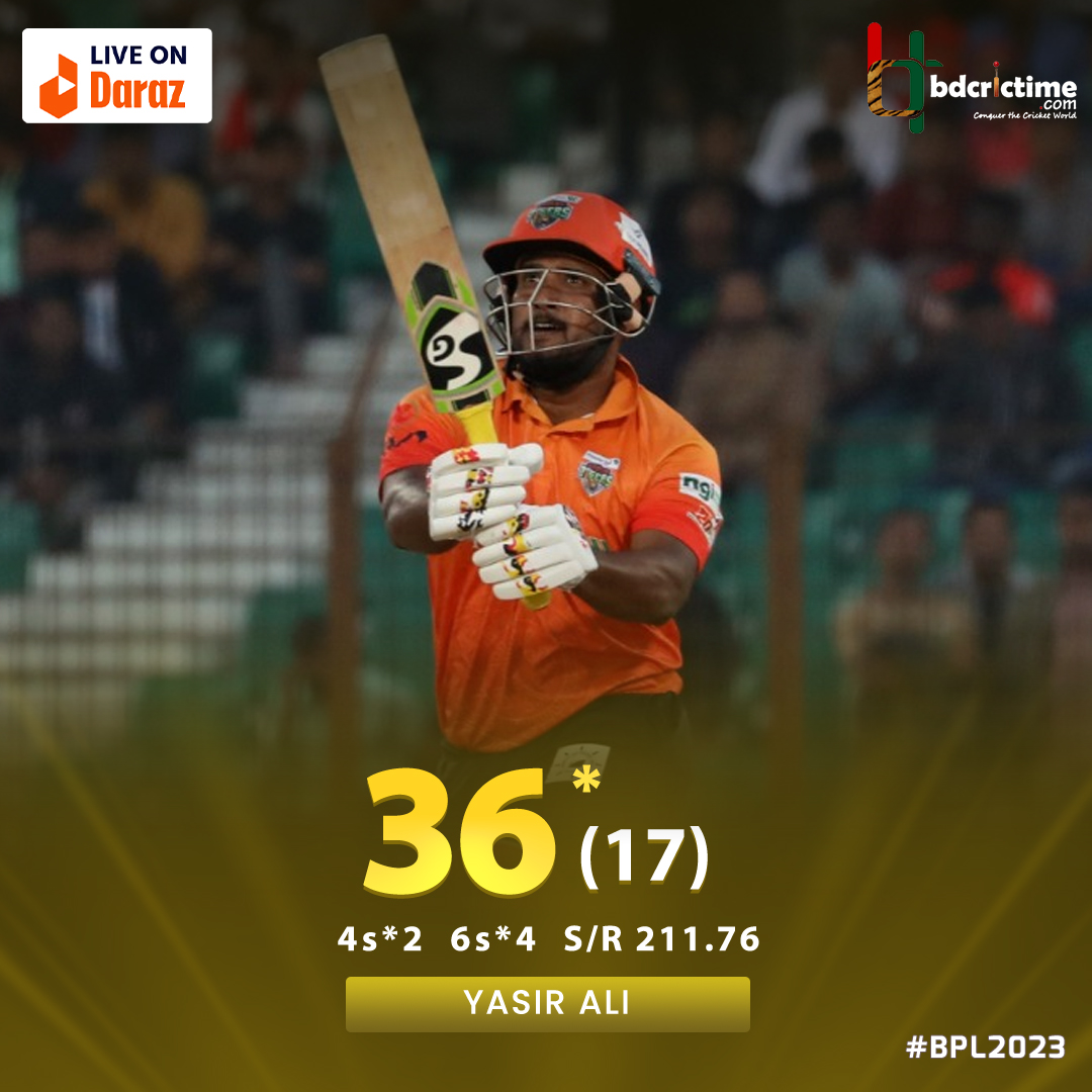 BDCricTime's tweet photo. Captain leading from the front.
Yasir Ali played the match winning knock for Khulna! 💪
#BPL2023 #CCvKT https://t.co/j0HlvdhXSG