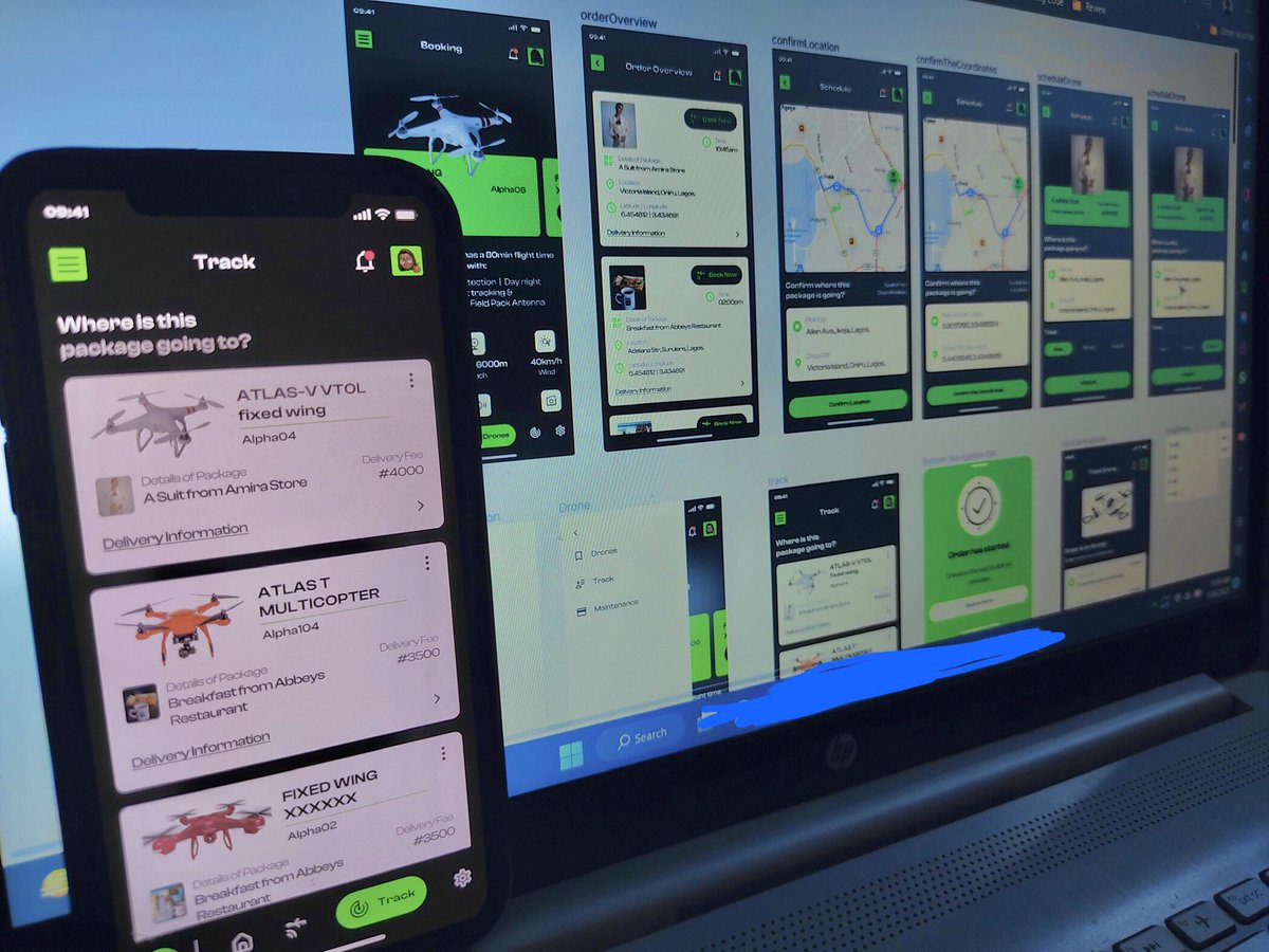 hello_maria__'s tweet image. What if we could have a Drone Delivery Company? 
I created a Drone Scheduling App for DropIT Delivery Company, which allows you to book and track drone deliveries.
This exploration taught me a lot.
Prototype in Slide one