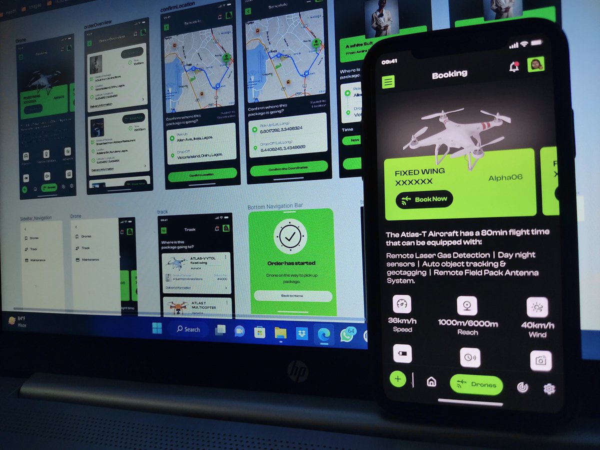 hello_maria__'s tweet image. What if we could have a Drone Delivery Company? 
I created a Drone Scheduling App for DropIT Delivery Company, which allows you to book and track drone deliveries.
This exploration taught me a lot.
Prototype in Slide one