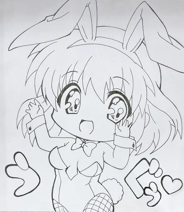 今日のアナログイラスト64日目もKanonのあゆ、バニーガールです🐰 