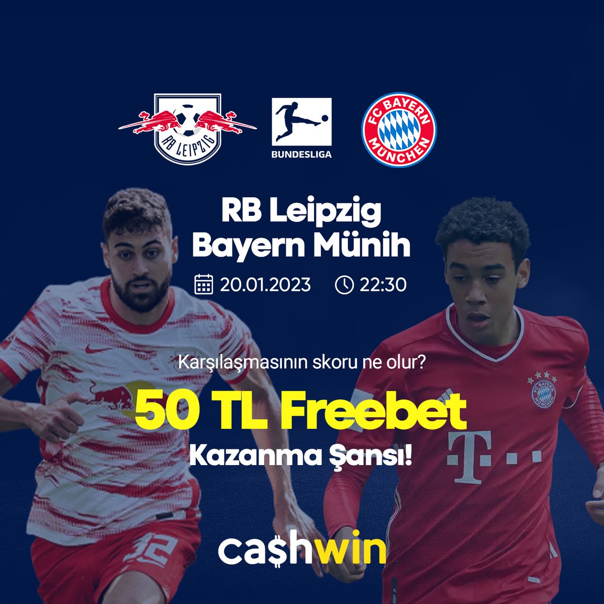 cashwinsocial's tweet photo. Bundesliga'da bugün RB Leipzig - Bayern karşılaşmasının skoru ne olur?

RT &amp; Fav yap, tahminini https://t.co/4WAgONbI2o katılım formuna gir, 50 TL freebet kazanma şansını kaçırma!
Telegram ➡️ https://t.co/BldbWDd5By https://t.co/5rxWmmIdca