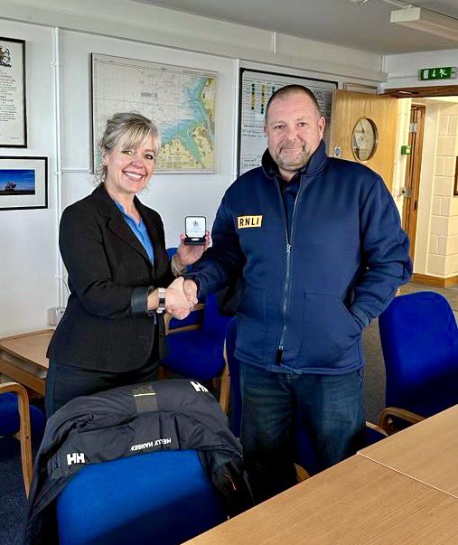 Congratulations to <a href="/HoylakeRNLI/">Hoylake RNLI Lifeboat Station</a> 2nd Coxswain Tony Warburton, who was presented with the <a href="/RNLI/">RNLI</a>’s Long Service badge by Head of Region Jo Partner yesterday. This accolade recognises Tony’s 30 years of dedicated volunteering with our lifesaving charity.

#OneCrew #ProudOfOurCrowd