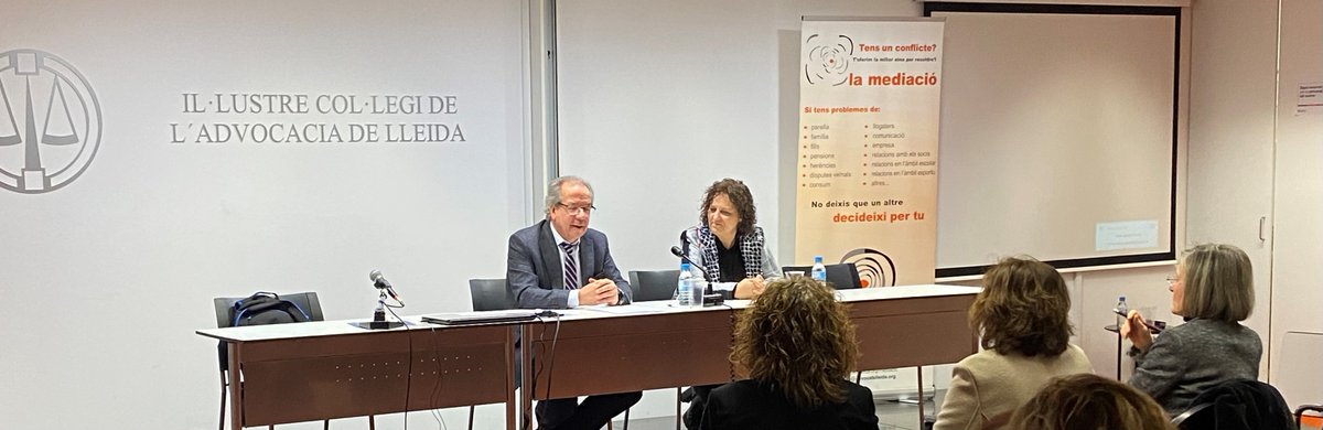 AdvocaciaLleida's tweet photo. #DiaEuropeudelaMediació 
📣Intervenció de l’advocat i mediador,🗣️ Sr. Manel Canyameres sota el títol “Aspectes pràctics i casos reals de mediació en l’àmbit mercantil i de l’empresa familiar”.
Moderadora:🗣️ @anna_llaurado 
 #Lleida #Mediació #INMediació #Catalunya  #CEMICALL https://t.co/piorMg2jm5