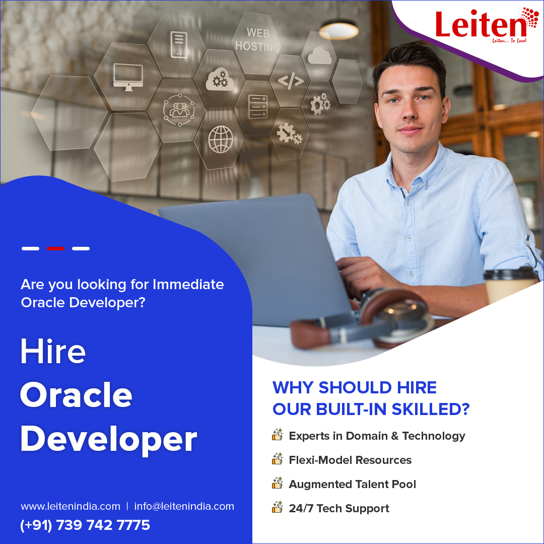 Are you looking for Oracle Developer? We are here for your oracle solutions.
#LeitenTechnologies outsources highly talented technocrats to meet out your IT requirements. Reputed Middle East Clients enjoying our resourcing services.

#oracle #oracledatabase #oracledeveloper