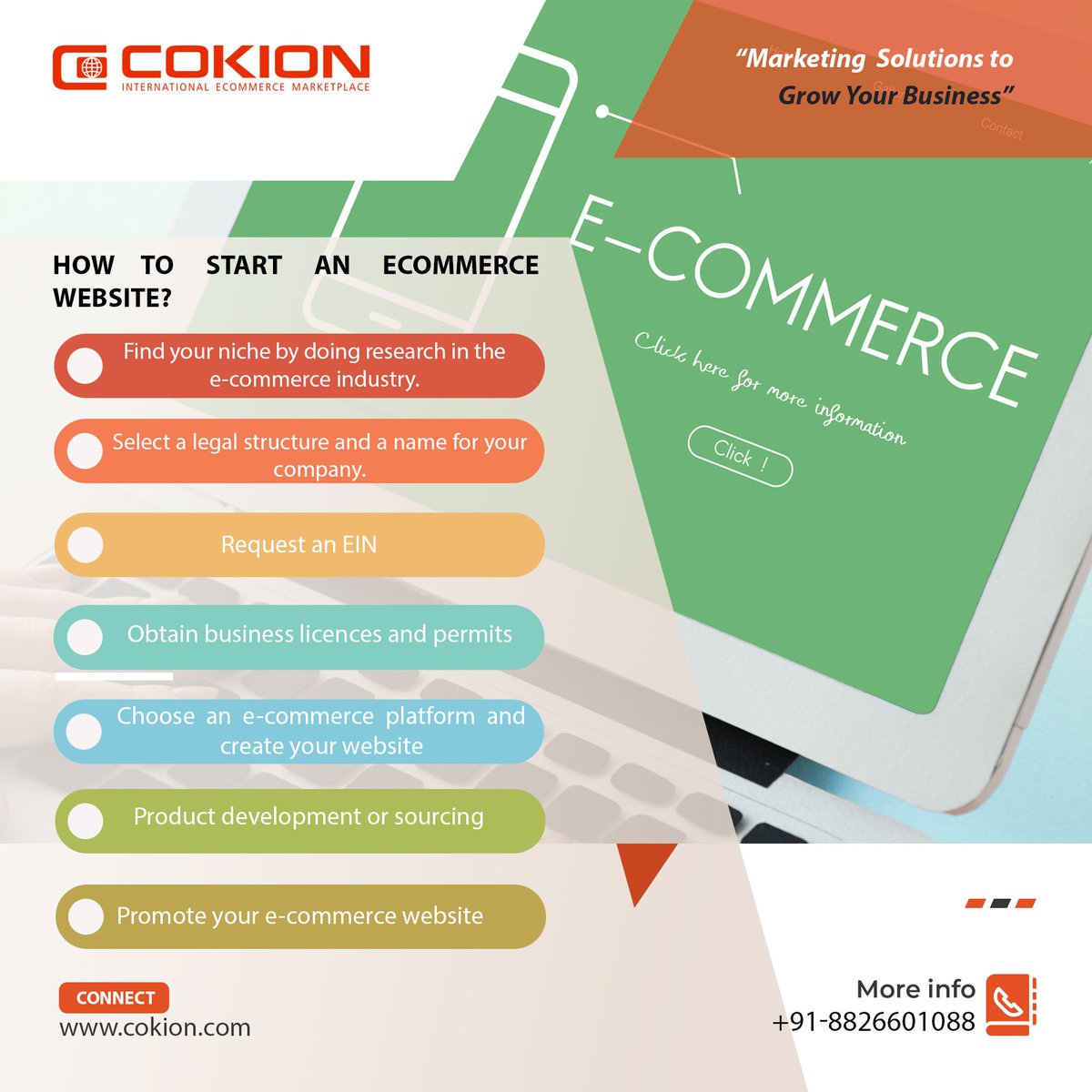 MyCokion's tweet photo. The best way to start your e-commerce business is with an e-commerce platform that provides you with everything you need to succeed. Cokion assists with the following. Contact us at +91- 8826601088. #ecommerce #website #start #business #trade #profit #export #import #cokion https://t.co/OPzUhjh6XF