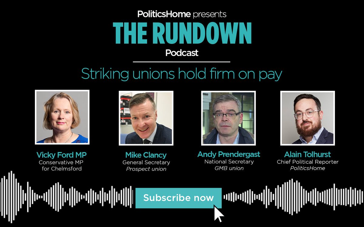 🚨OUT NOW 🚨 Striking unions hold firm on pay ✊ @ProspectUnion's @mikeclancy1 , @GMB_union's @andygpuk and Conservative MP @vickyford join PoliticsHome’s @Alain_Tolhurst to discuss the deep strike deadlock between government and unions 🎙 Listen now: pod.fo/e/15eba6