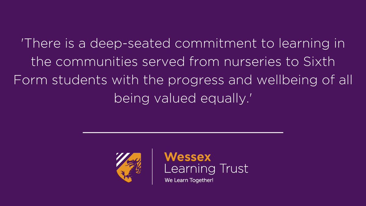 Happy Friday folks! Here's a lovely testimonial from the Headteacher of a Trust school😀

We're passionate about supporting schools so that they can provide high-quality education and care to our young people.

#multiacademytrust #TeamWessex #Wessexlearningtrust