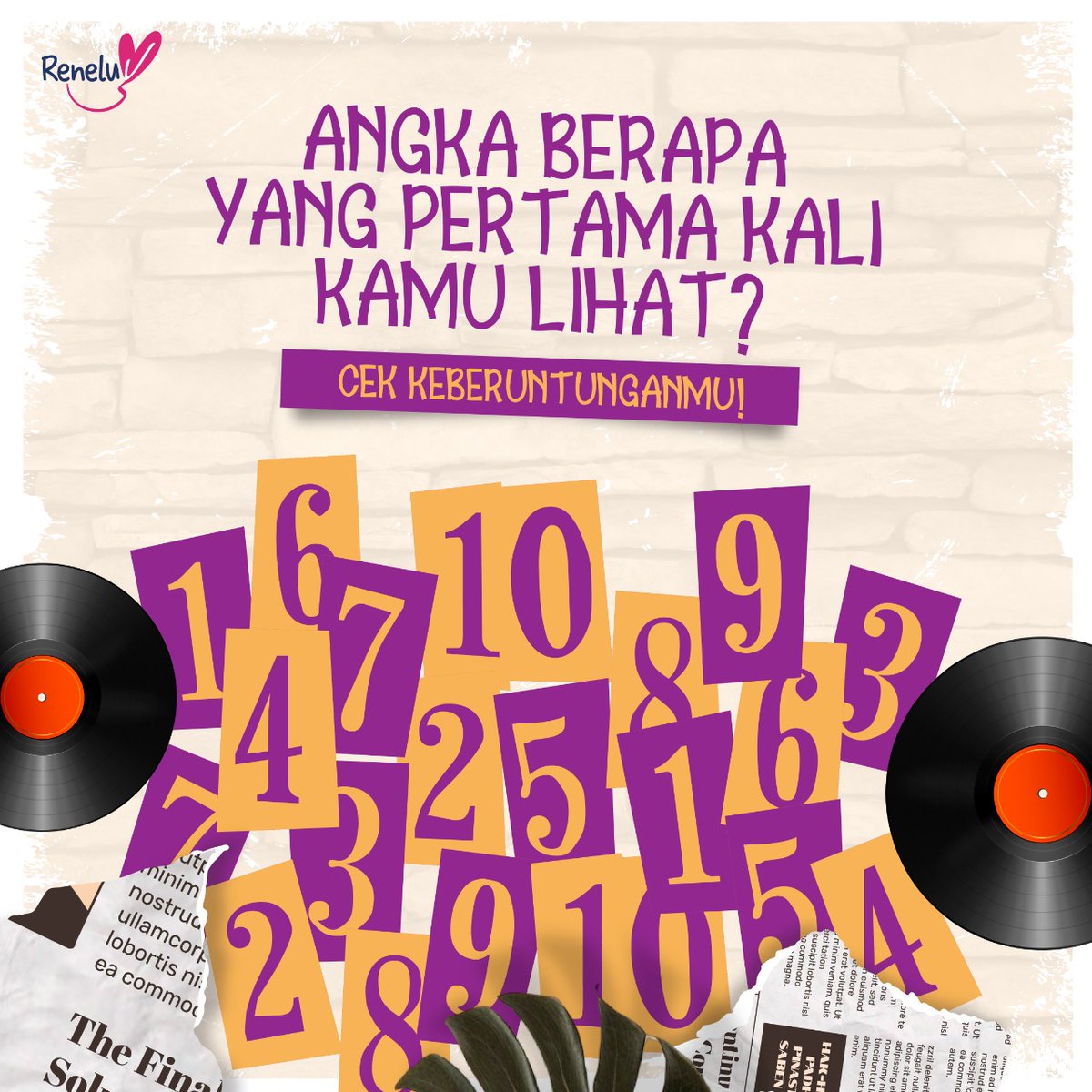 penerbitreneluv's tweet image. Awali tahun baru dengan cek keberuntangan di sini. Coba deh mana angka pertama yg kamu lihat dan swipe left buat tau hal beruntung apa yg kamu dapetin 🥰

Just for fun 🙌

#reneluv #beruntung #gamesseru