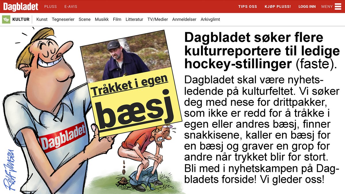 RolfToons's tweet photo. Klikkeriet AS #Dagbladet #bæsj #runk #pule #verdensstørste #Klikkethelt #svineri #armhulehår https://t.co/CnHYnwPkhh