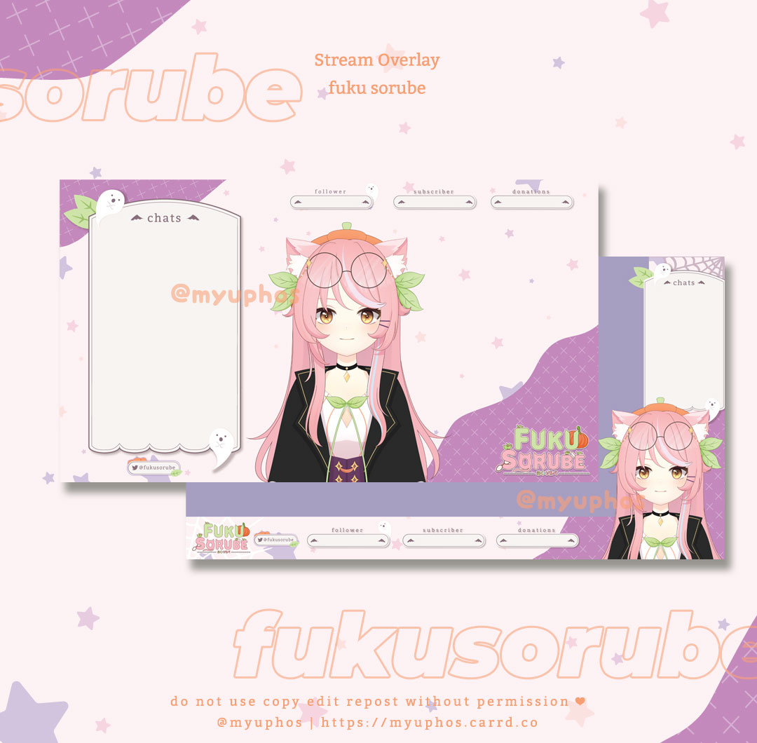 myuphos's tweet photo. Stream Overlay ㅡ @fukusorube 
cute halloween vibes overlay for fuku! https://t.co/EIgZOLFFHI