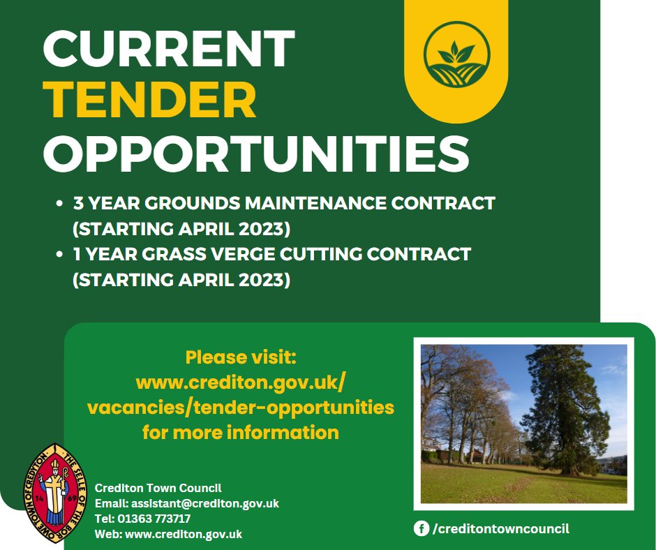 Tender documents now available! crediton.gov.uk/Vacancies/Tend…