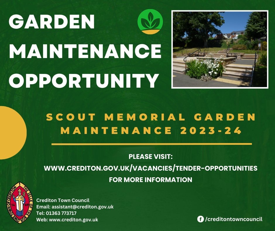 Garden maintenance opportunity! crediton.gov.uk/Vacancies/Tend…