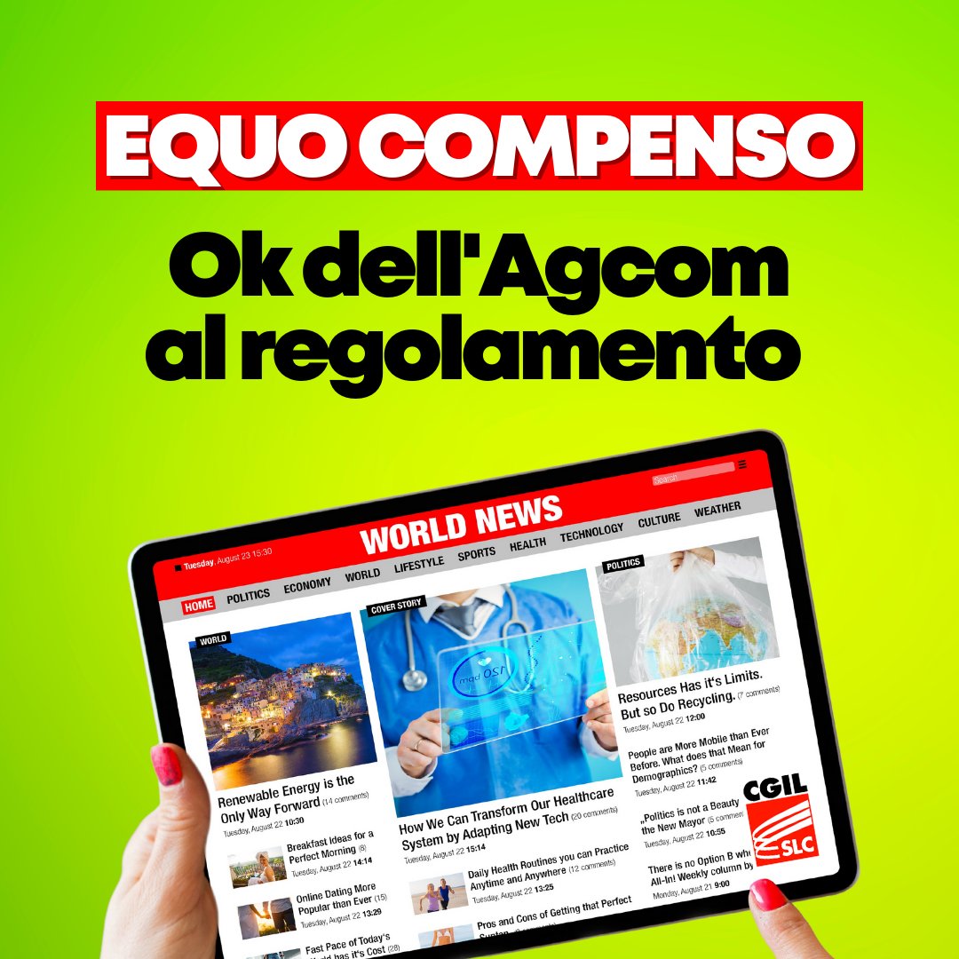 SlcCgil's tweet photo. 🟥 Equo compenso: @GiuliaGuida1, ok di @AGCOMunica è un punto di svolta. Ora si convochi un tavolo ad hoc per avanzamento delle tutele 👉 https://t.co/A0EiMZ2YZ4 https://t.co/wvMBKVypim