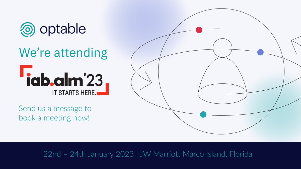 It’s only a few days until Optable will be at #IABALM! 👣 🙌 

Get in touch to book in a meeting with one of the team members!
For more information:👇 
 iab.com/events/alm-202…

#events2023 #IABALM23 #interoperability #optable #cookielessfuture #joinus #meetourteam