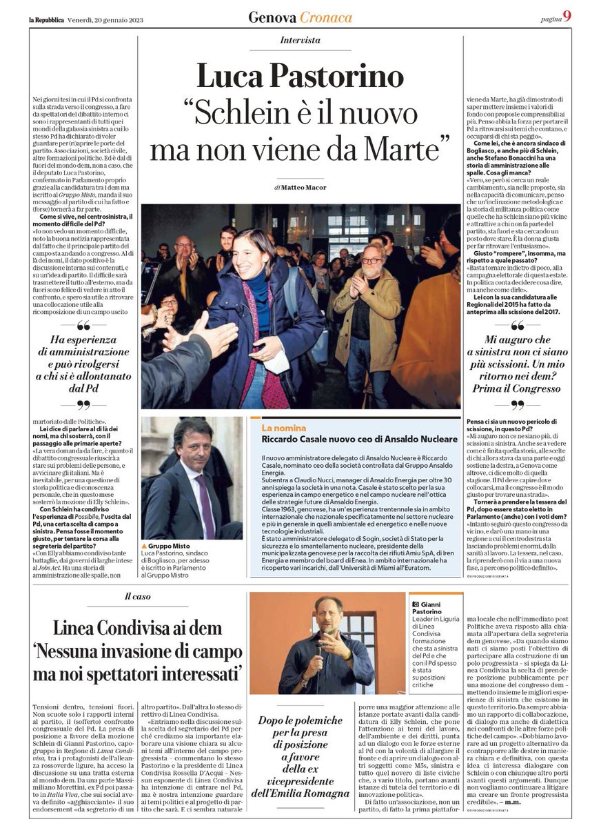 lucapasto71's tweet image. Oggi su Repubblica (che ringrazio!) la mia intervista sulle elezioni per la segreteria nazionale del PD