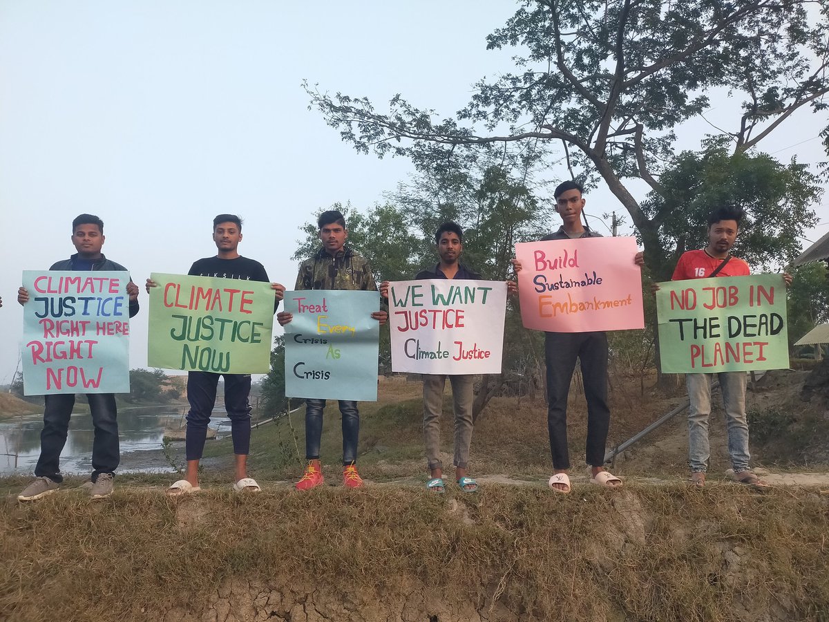 Climate Justice now! Bangladesh🇧🇩 #PaymentOverdue #COP27 #loss_and_damage Dear Global Leaders We are not drowning We are watching. @GretaThunberg @POTUS @Fridays4future @saberhc @FFF_Bangladesh @ActionAid @AlokSharma_RDG