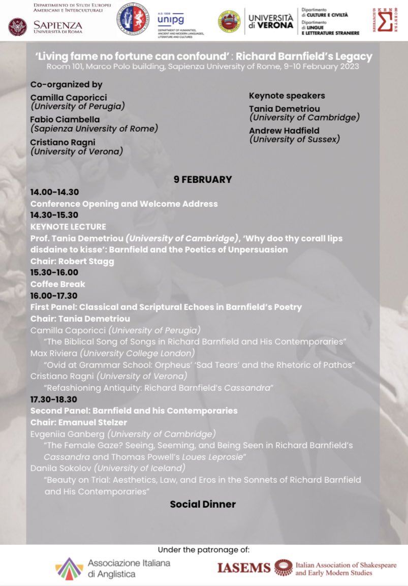 BarnfieldConf23's tweet photo. Twitter friends! We are delighted to announce that the Programme for our Barnfield Conference is ready! 🤩 if you want to follow it on Zoom, please write to @CiambellaFabio! https://t.co/lNS7Q9zNoR
