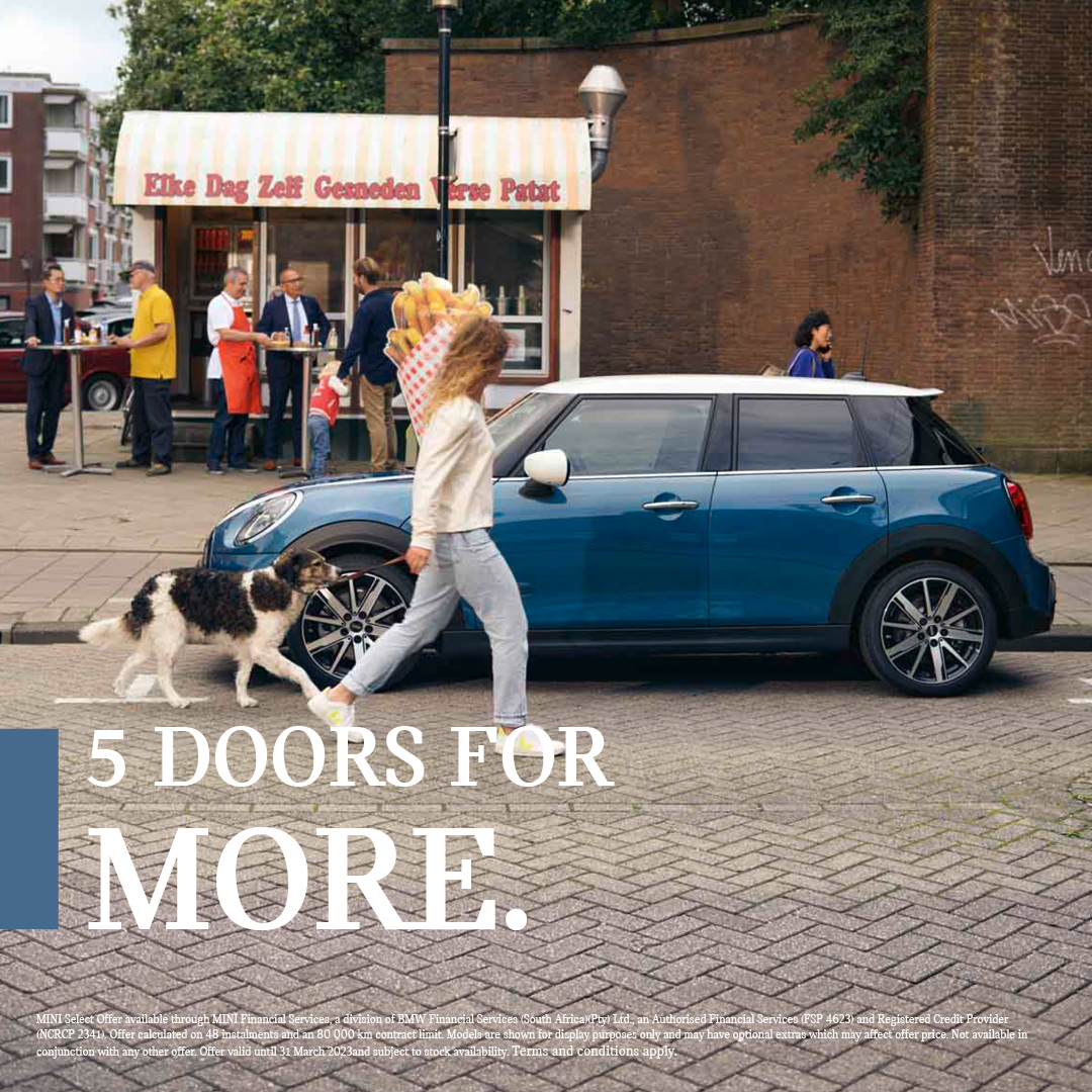 MINI_Menlyn's tweet photo. Power and space are not mutually exclusive in the MINI Cooper S 5-Door Hatch. Get behind the wheel of your very own from R7 699 p/m with MINI Select, providing flexible financing and a Guaranteed Future Value. Ts &amp; Cs apply. Contact us at 012 426 2700 for more info. https://t.co/kE5PpnzCSg