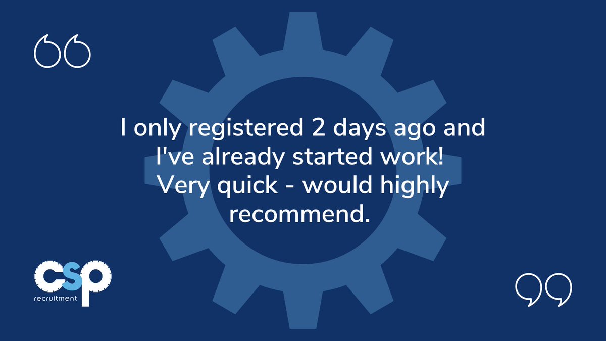 CSPRecruitment's tweet photo. We can get you into work quickly! Get in touch with your local CSP branch today to find out more - https://t.co/hIqkvXTcw7
#newjob #lookingforwork #needajob #warehousejob #factoryjob #tempjob #fridayfeedback #temporarywork #temporarystaffing #manufacturinguk #tempwork https://t.co/s9KW7KFpZo