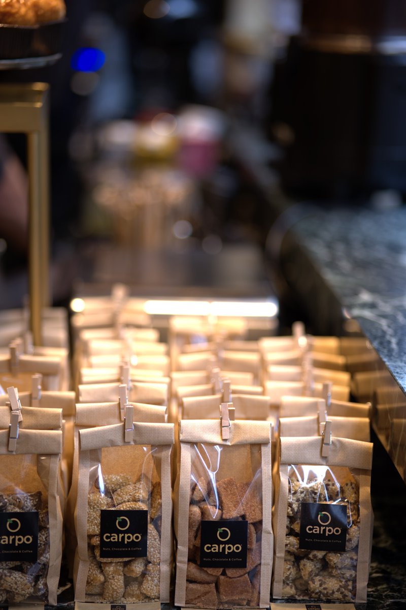While stopping for a perfectly made coffee at carpo, don’t forget to pick up a heavenly bag of dusted and decorated nuts, hand-roasted in store every day.