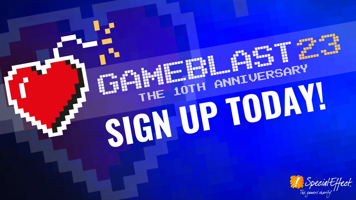 ✨ #GameBlast23 sign-ups are now OPEN! 🎮 Help us level the playing field for gamers with physical disabilities and celebrate the 10th anniversary of @GameBlast by taking part in the UK's biggest charity gaming weekend this February! Sign up today: specialeffect.org.uk/gameblast