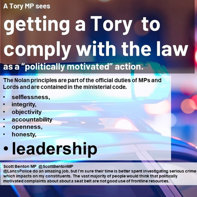 CampaignerDem's tweet photo. A Tory MP sees getting a Tory to comply with the law as a “politically motivated” action.
#CallOutPropaganda, #MisconductInPublicOffice
#UKpolitics #GTTO, #LibDems, #Liberal, #FBPE, #RejoinEU, #FBPRR, #GoodLawProject, #Labour,#LabourPlusLibDems
#UKeconomy
#NHS, #SOSNHS, #Covid https://t.co/xjVi3hKAHl