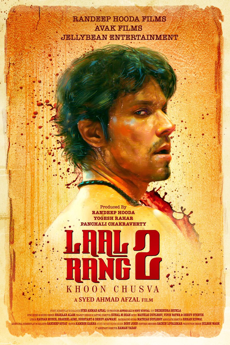Fan favorite #LaalRang gets a sequel, <a href="/RandeepHooda/">Randeep Hooda</a> to star in and produce #LaalRang2, directed by <a href="/afzalistan/">Syed Ahmad Afzāl افضال अफ़्ज़ाल</a> , Produced by #PanchaliChakraverty &amp; <a href="/yogirahar/">Yogesh Rahar</a>, co-produced by <a href="/sonukuntal2209/">Sonu kuntal</a> &amp; <a href="/anwaral86487291/">anwar ali Khan</a> ; the movie going on floors soon🔥 
#RandeepHooda