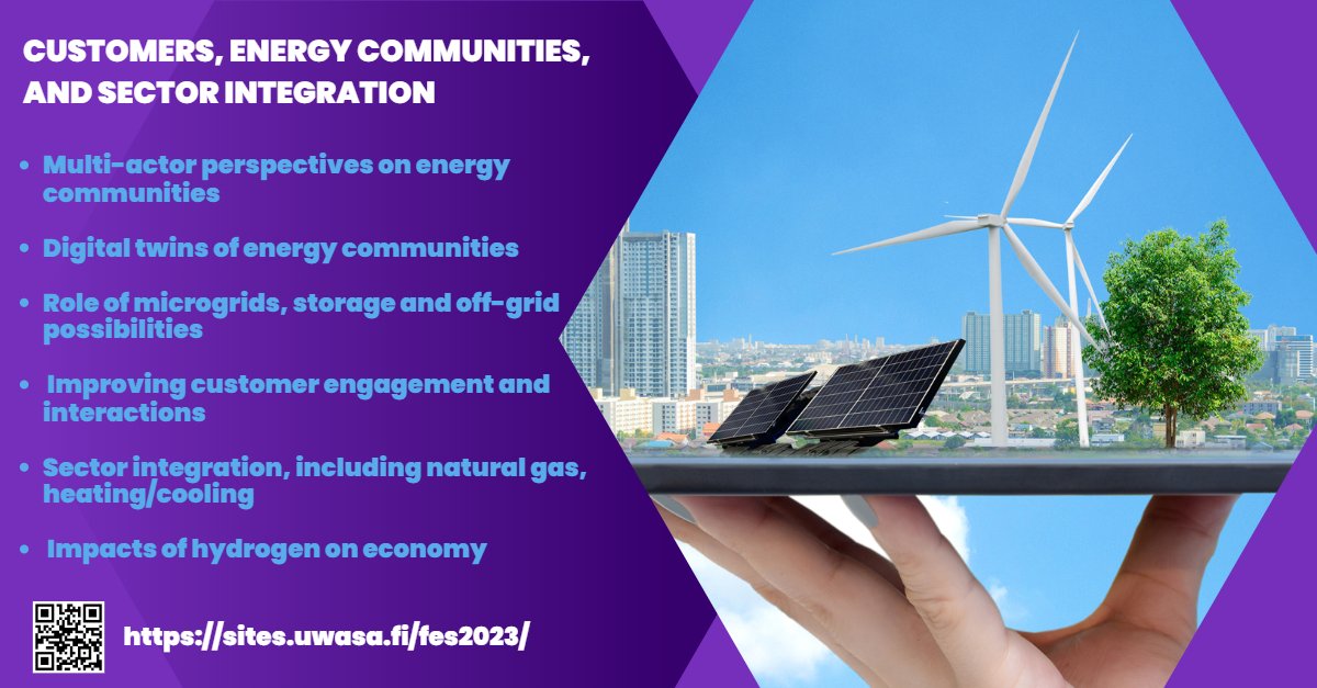 Scope 7 of #FES2023 is CUSTOMERS, ENERGY COMMUNITIES, AND SECTOR INTEGRATION.  Further details can be found in the poster!

#energycommunity #digitaltwin #microgrid #customer #customerengagement #multienergy #heat #gas #hydrogen #economy