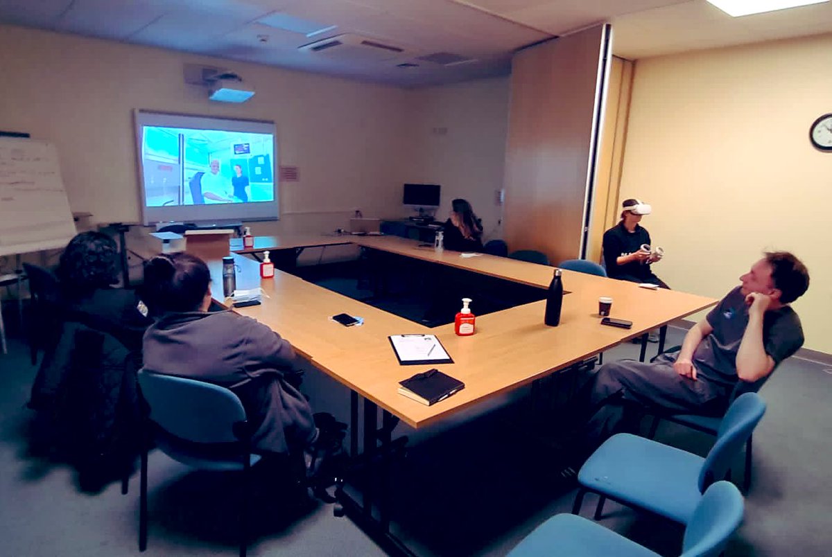ctfnhsl's tweet photo. Fantastic work getting our Virtual Reality simulation sessions up and running across all 3 sites π Check out some photos of our faculty and students in action πΈ keep an eye out for more VR assisted teaching in action! #simulation #vrmedicine #VRsim https://t.co/SWLzIKe2sc