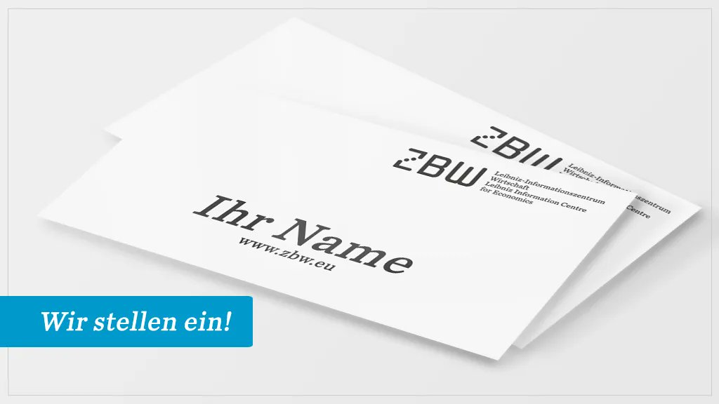 In eigener Sache: Die ZBW stellt u.a. eine:n "Software Architect and Engineer for innovative Information Infrastructures" ein. #openbibliojobs Alle Infos und weitere Stellenangebote gibt es hier: careers.zbw.eu/de/stellenange…