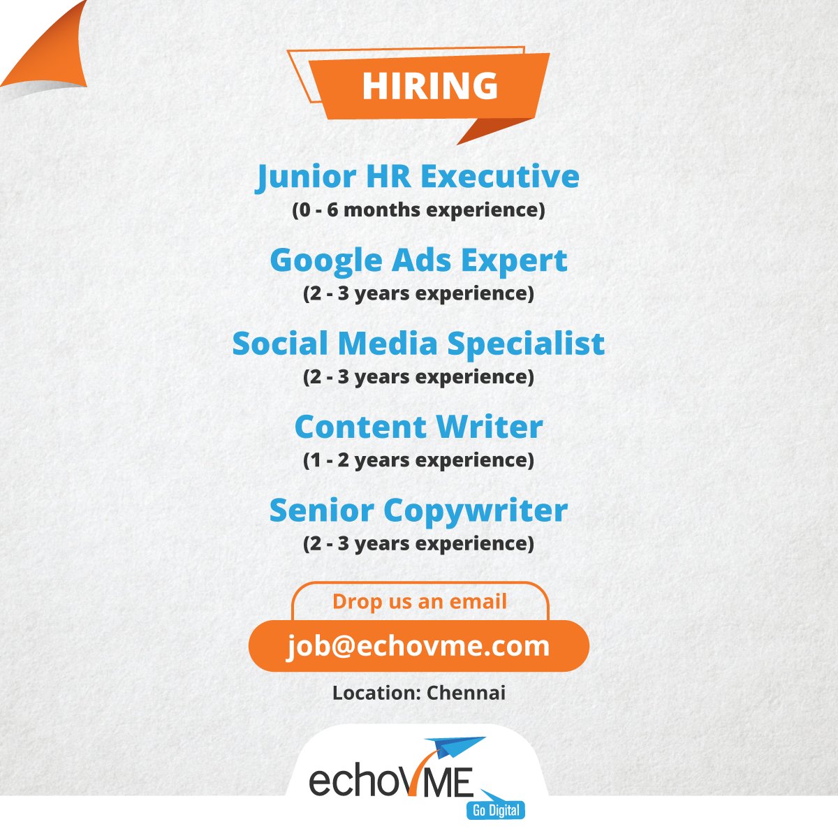 echoVME's tweet photo. #HiringAlert
We're on a hiring spreee!!!

Join us to witness a terrific #workculture, fun-loving people, inspiring work, and of course, Food!

#hiring #hiringnow #recruitmentalert #echoVME #worklife #worklifebalance #jobschennai https://t.co/B6KxFOIJtK