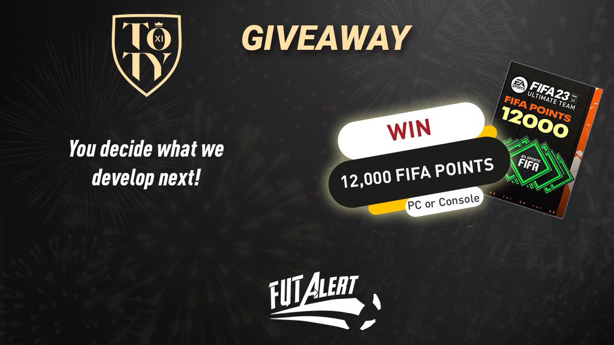 FUT_Alert's tweet photo. 🎁FUT Alert Customer Feedback Giveaway🚨

As a FUT Alert fan, you decide what our devs develop next, "the next best thing". 

- To enter our #TOTY giveaway, fill out our short questionnaire below and RT this tweet.
- Winner announced on 31st of January!

https://t.co/7TgIqIWt4k https://t.co/dPyiMYw5aP