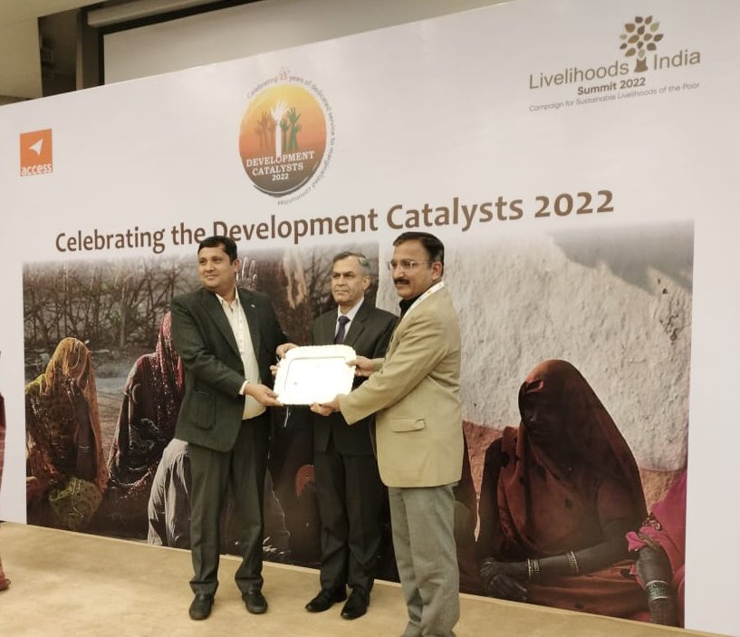 #ACF was felicitated as a Development Catalyst by ACCESS Development Services during the #livelihoodindiasummit2022 for its work in empowering economically marginalised communities for the past 25 years.