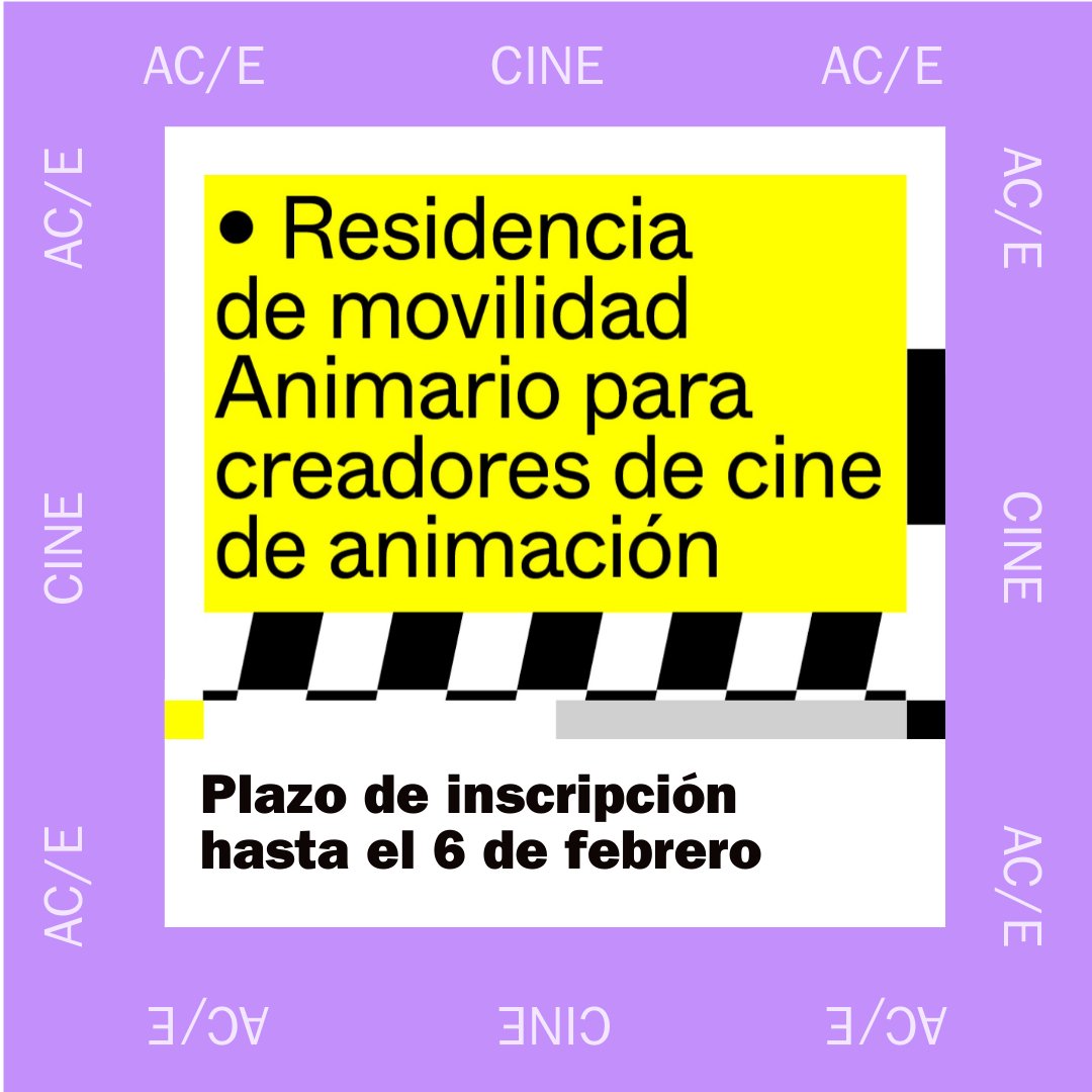ACEcultura's tweet photo. 📢Hasta el 6/02 está abierto el plazo para solicitar la residencia #ANIMARIO, dirigida a creadores/as de #cine de animación residentes en España, impulsada por @MataderoMadrid y #NEFAnimation con el apoyo de @ACEcultura
¡Infórmate!👉https://t.co/C3xAKnG5cZ
@IF_Madrid @CineICAA https://t.co/ZGS67WPcmb