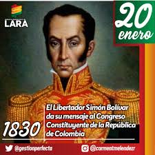 4️⃣ #LasSancionesSonCriminales
#20Ene Un día como hoy en 1830 el Libertador Simón Bolívar da su mensaje al Congreso Constituyente de la República de Colombia para evitar a toda costa la disolución de la Gran Colombia. #IntegracionHumanista