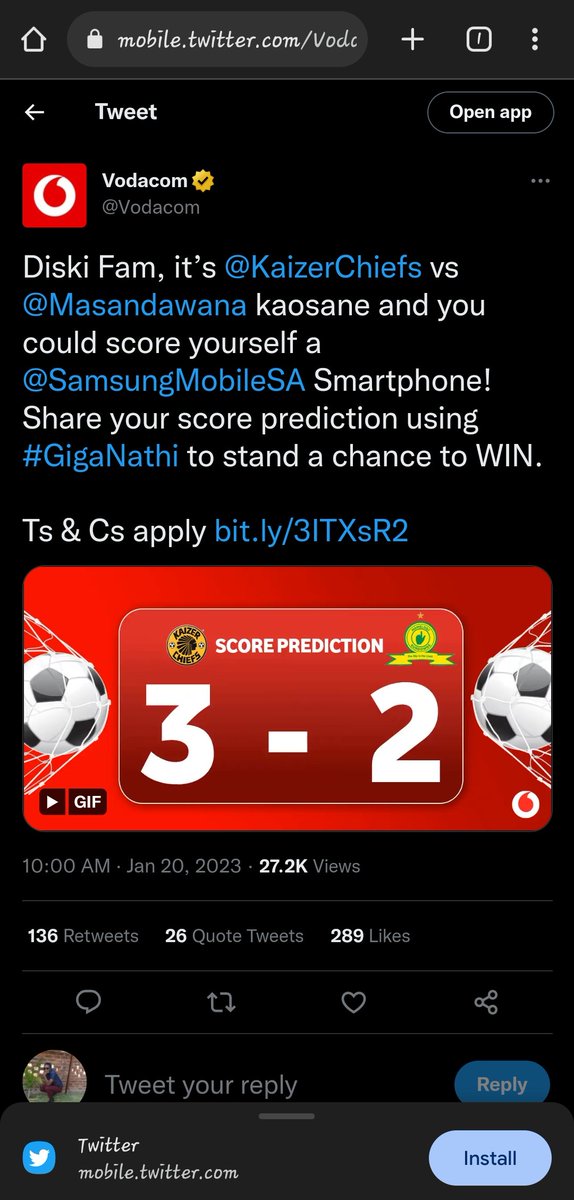 Kman_P23's tweet photo. @Vodacom @KaizerChiefs @Masandawana @SamsungMobileSA #GigaNathi https://t.co/y3kQ4Spyxq