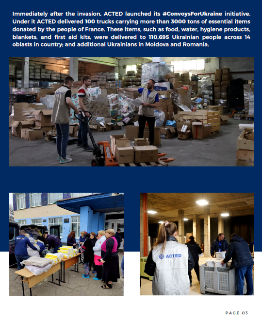 Acted's tweet photo. ACTED in #Ukraine in 2022
👉370 staff working with local authorities, CSOs, volunteer groups &amp; other organisations
👉450,000+ people supported
👉200,000 hot meals, food kits and water distributed
&amp; more to find out here https://t.co/l4nrElwKI8

In 2023, let's pursue our efforts https://t.co/ZmJclWLn7j