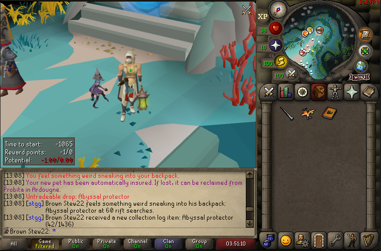 helscribe's tweet photo. Abyssal needle, Abyssal Lantern and then pet @ 60 searches, 25kc. Spoonage?

@imthynell @EatMalghoom @b0aty @JagexAsh https://t.co/ymI4DFOkpa