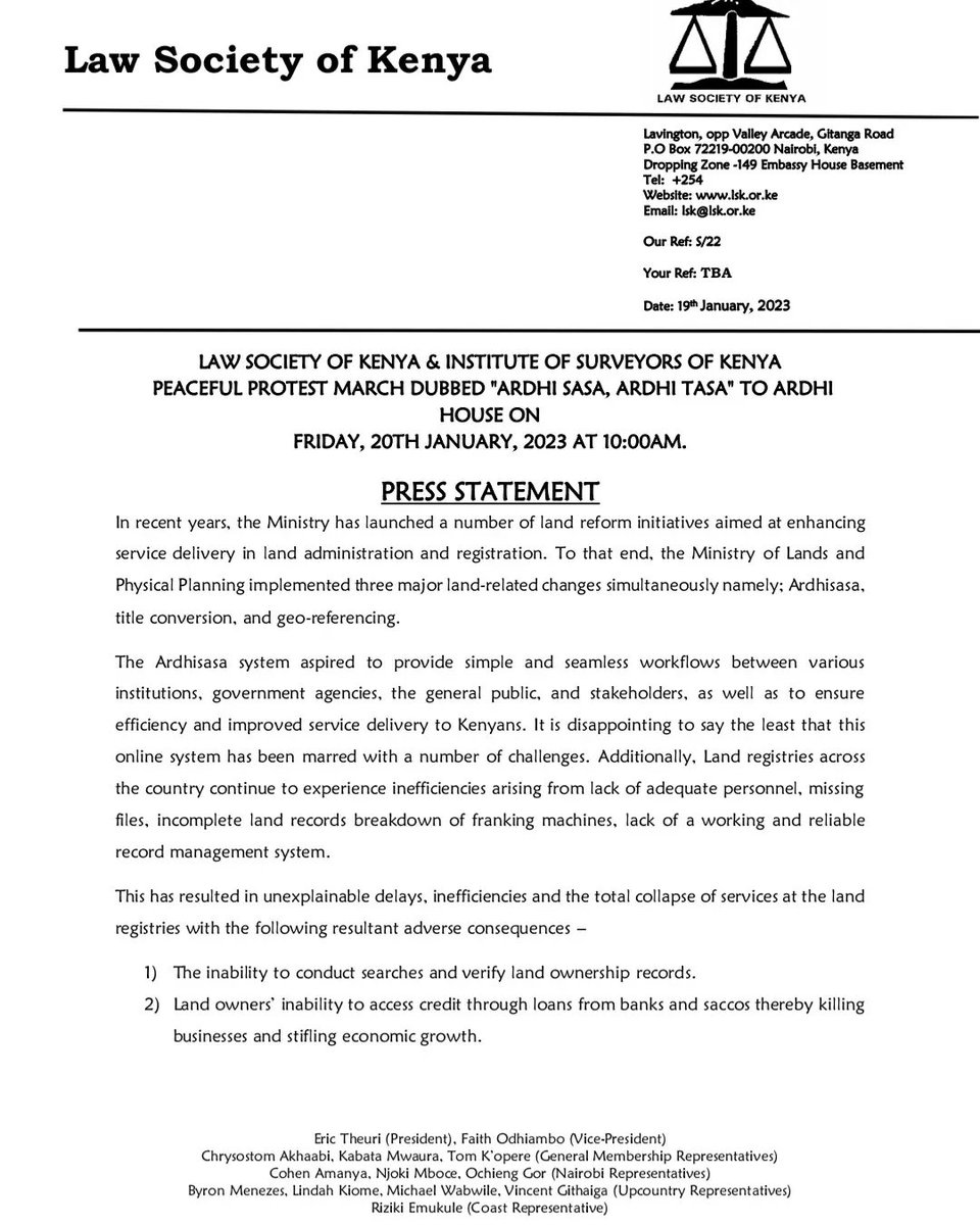 Law Society of Kenya on Twitter "Press statement by the Law Society of