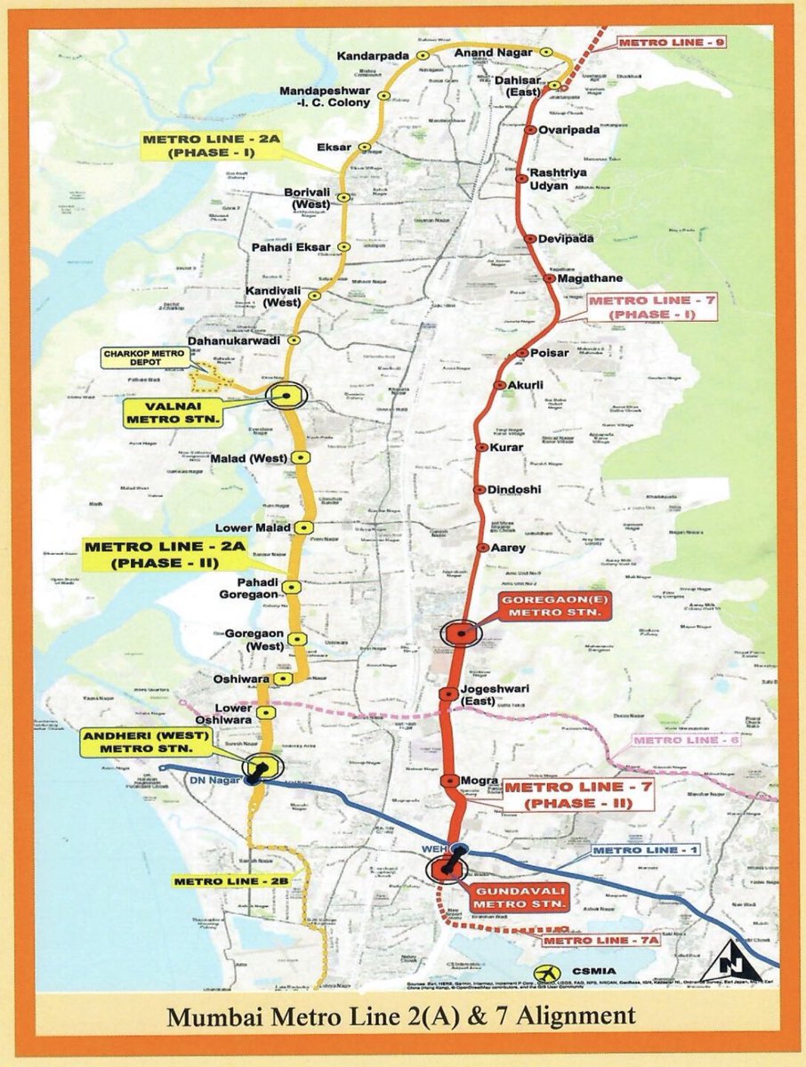 Dev_Fadnavis's tweet photo. The Metros 2A and 7 started running today ! 🤞🏻
Here’s the map, check your station &amp; route, take the Metro and feel the change in your day to day life Dear Mumbaikars! 

#MumbaiMetro #MumbaiOnFastTrack #Change #ease #upgrade https://t.co/XQC25vTMo4
