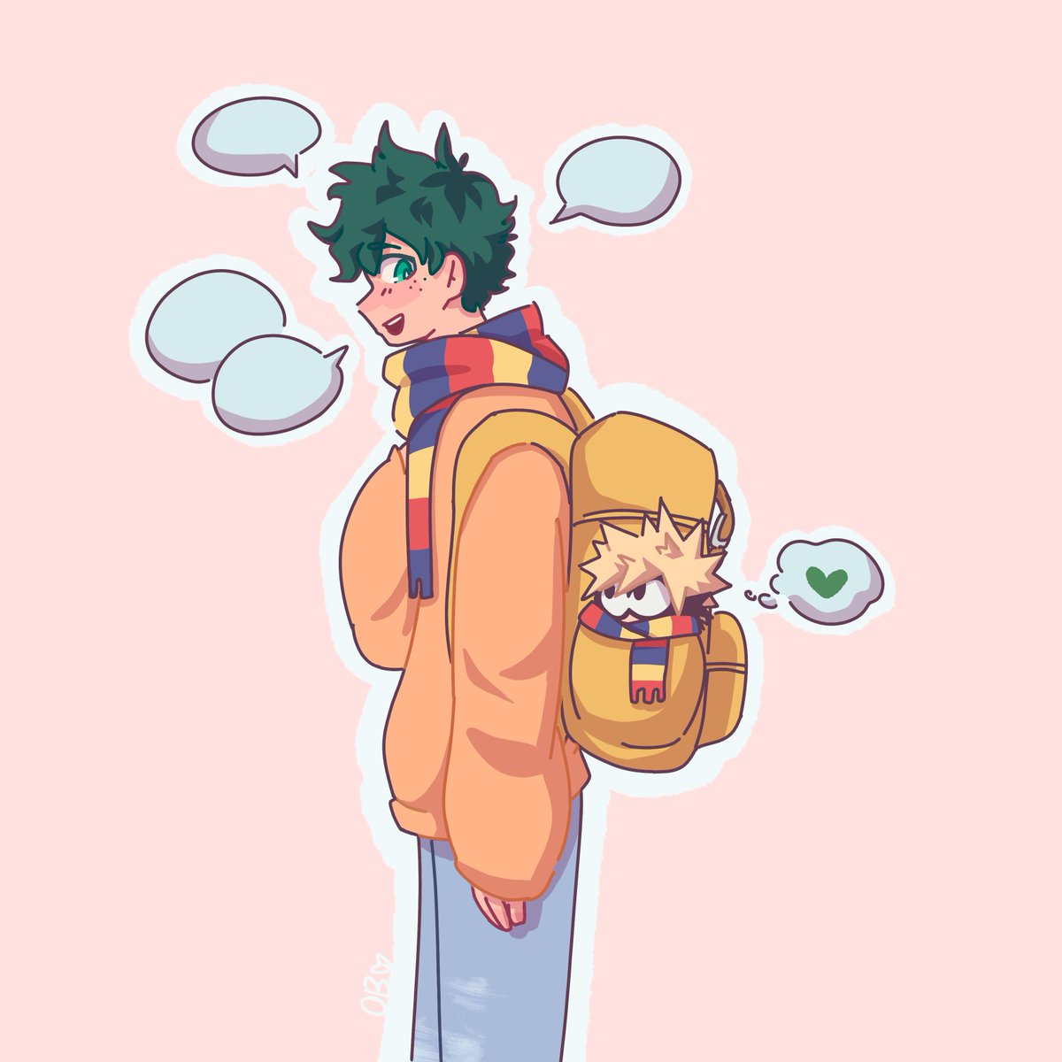 allium_boy_'s tweet image. izuku gave dynamy a little scarf but he prefers sharing a big one

kacchan isn&apos;t too happy about it though..

#ktdk #bkdk #dynamy