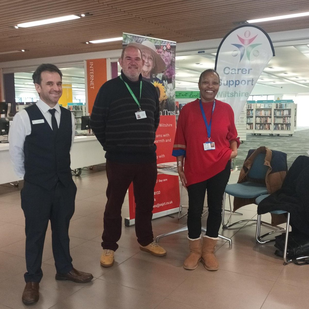 BeyondDementia_'s tweet photo. Wonderful to team up with @OSJCT & @carerswiltshire at #trowbridgelibrary for a #dementia drop-in, providing info & support to the people of #Wiltshire. @HWWilts @WiltsHour @WiltsHC_NHS @LiamCrippsSEPM https://t.co/fI1Lfj3Uwz