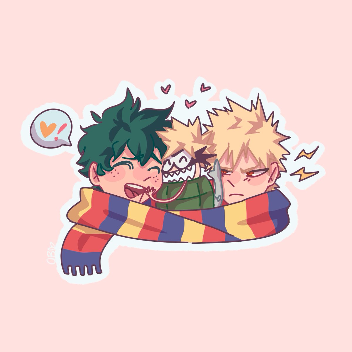 allium_boy_'s tweet image. izuku gave dynamy a little scarf but he prefers sharing a big one

kacchan isn&apos;t too happy about it though..

#ktdk #bkdk #dynamy